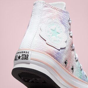 Converse Chuck Taylor All Star Lift Platform High PS 'Mermaid Scales' Sz 3